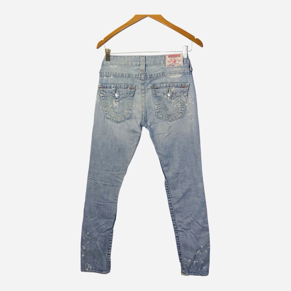True Religion Womens Distressed Light Wash Jeans Size 24 Cameron USA Made - Picture 6 of 7
